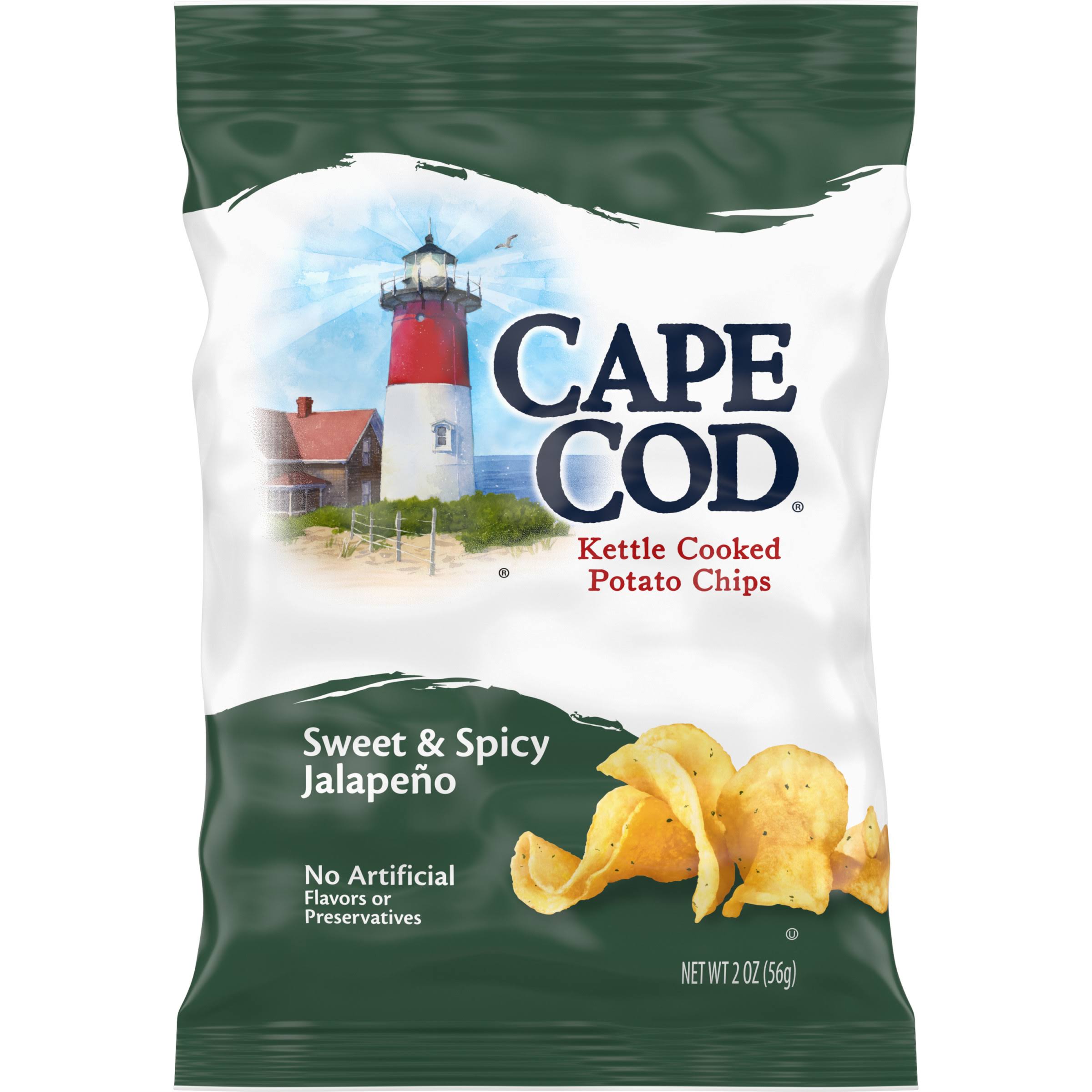 Cape Cod Potato Chips, Kettle Cooked, Sweet & Spicy Jalapeno - 2 oz