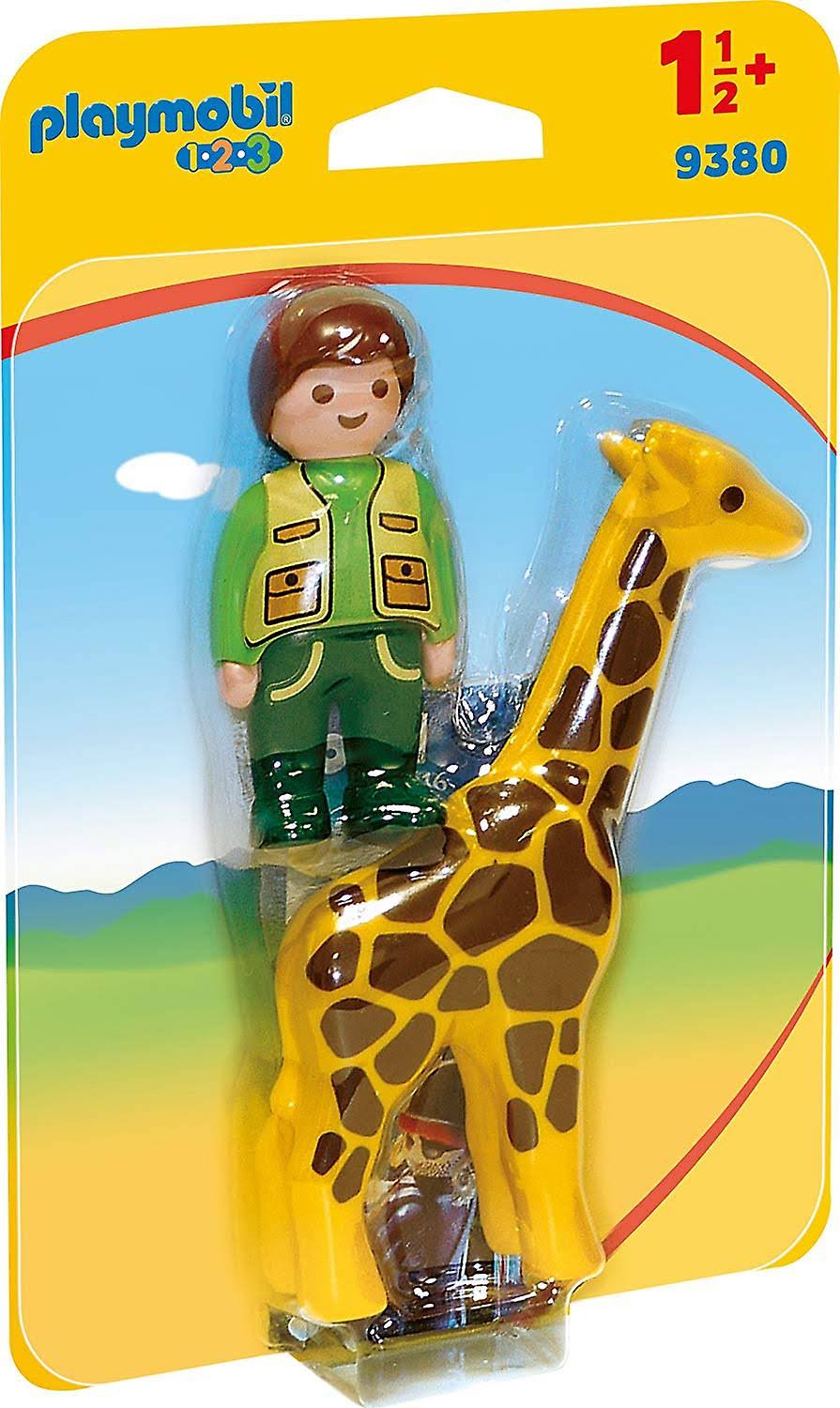 Playmobil 123 Zookeeper with Giraffe Building Set