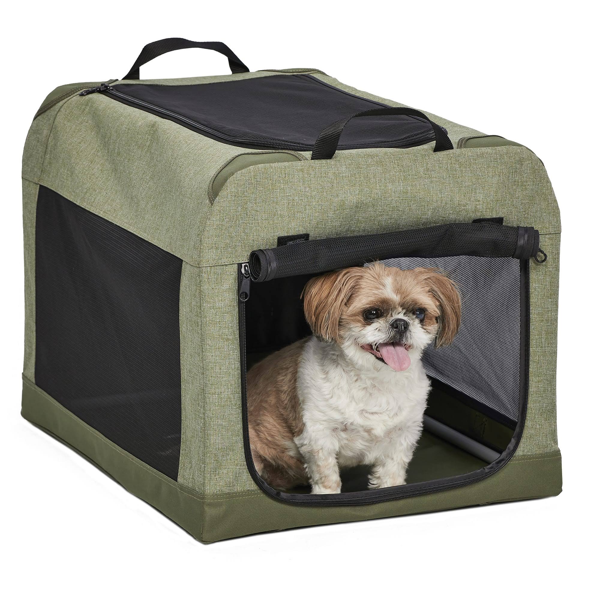 Midwest Canine Camper Dog Tent Crate, Green, Small