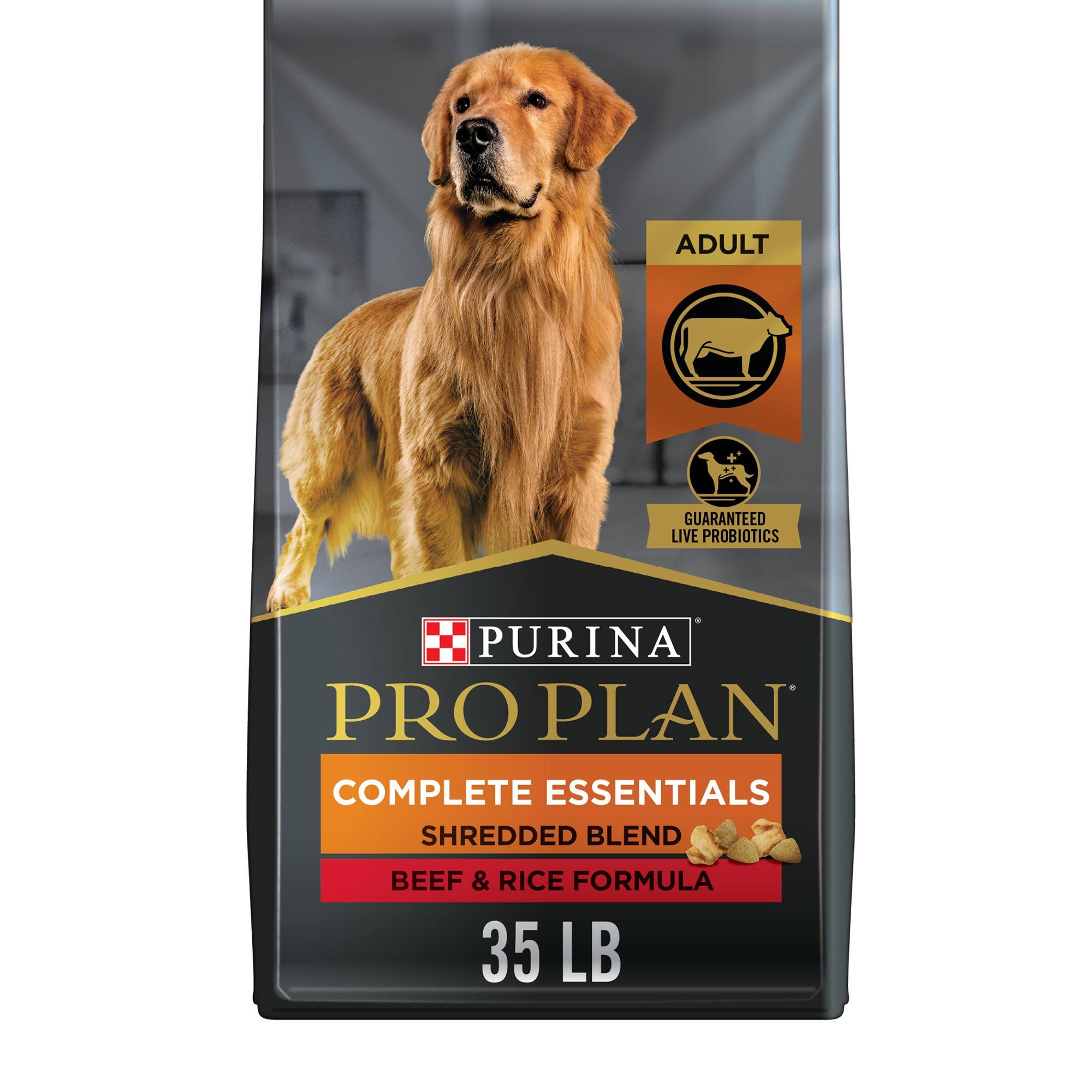 Purina Pro Plan Premium Dry Dog Food - Beef and Rice, Shredded, 35lbs