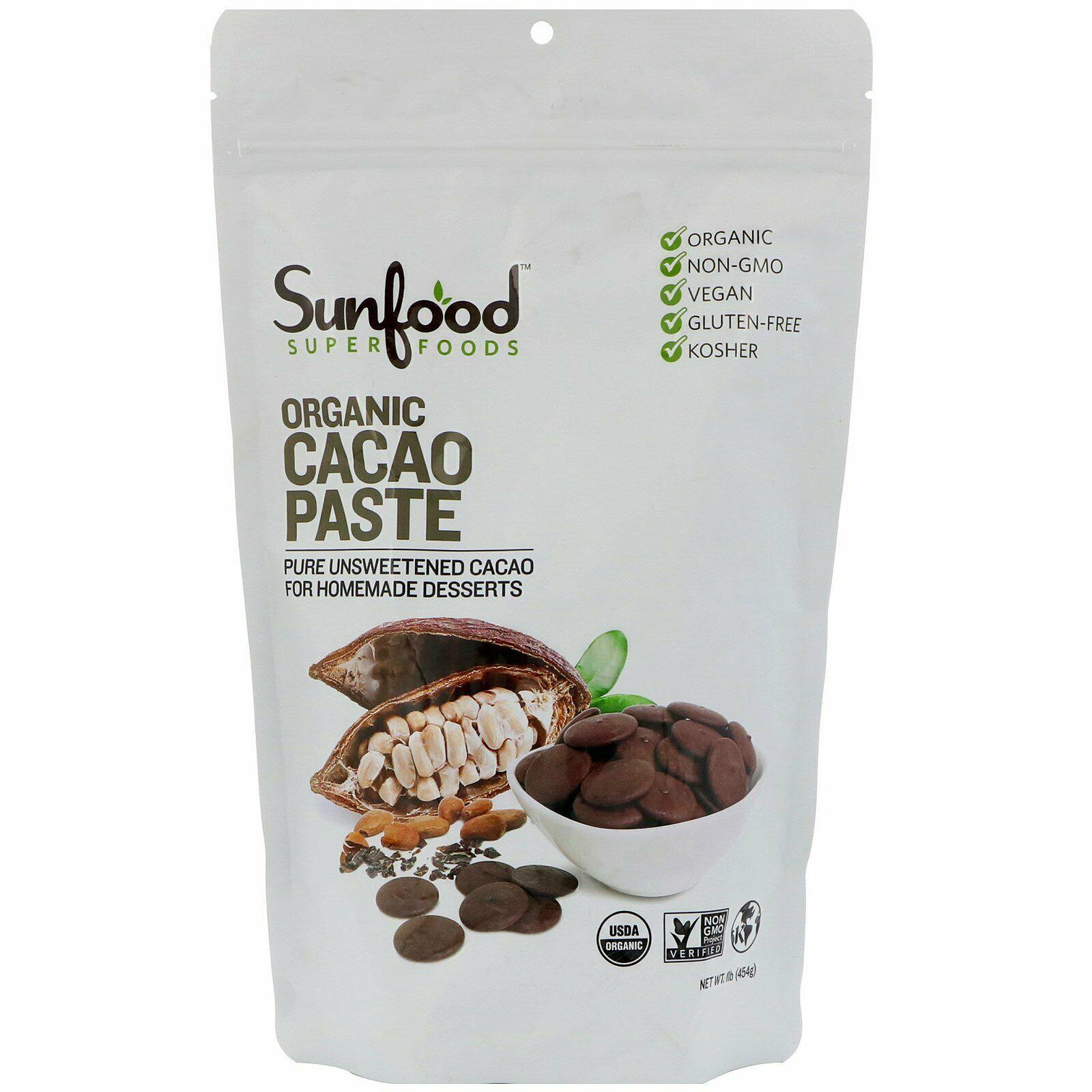 Sunfood Organic Cacao Paste - 1lb