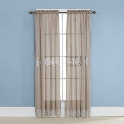 Lillian 84-Inch Rod Pocket Window Curtain Panel Pair In Linen