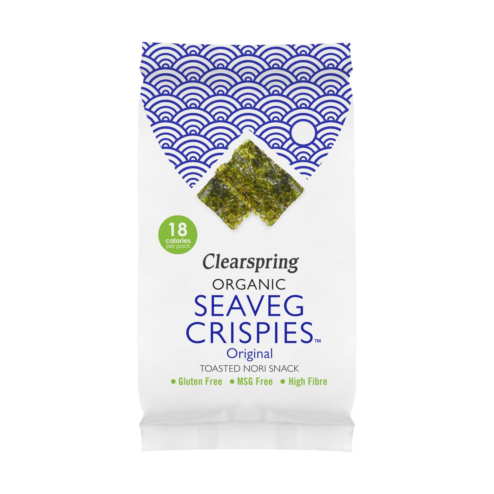 Clearspring Organic Seaveg Crispies Toasted Nori Snack - Ginger