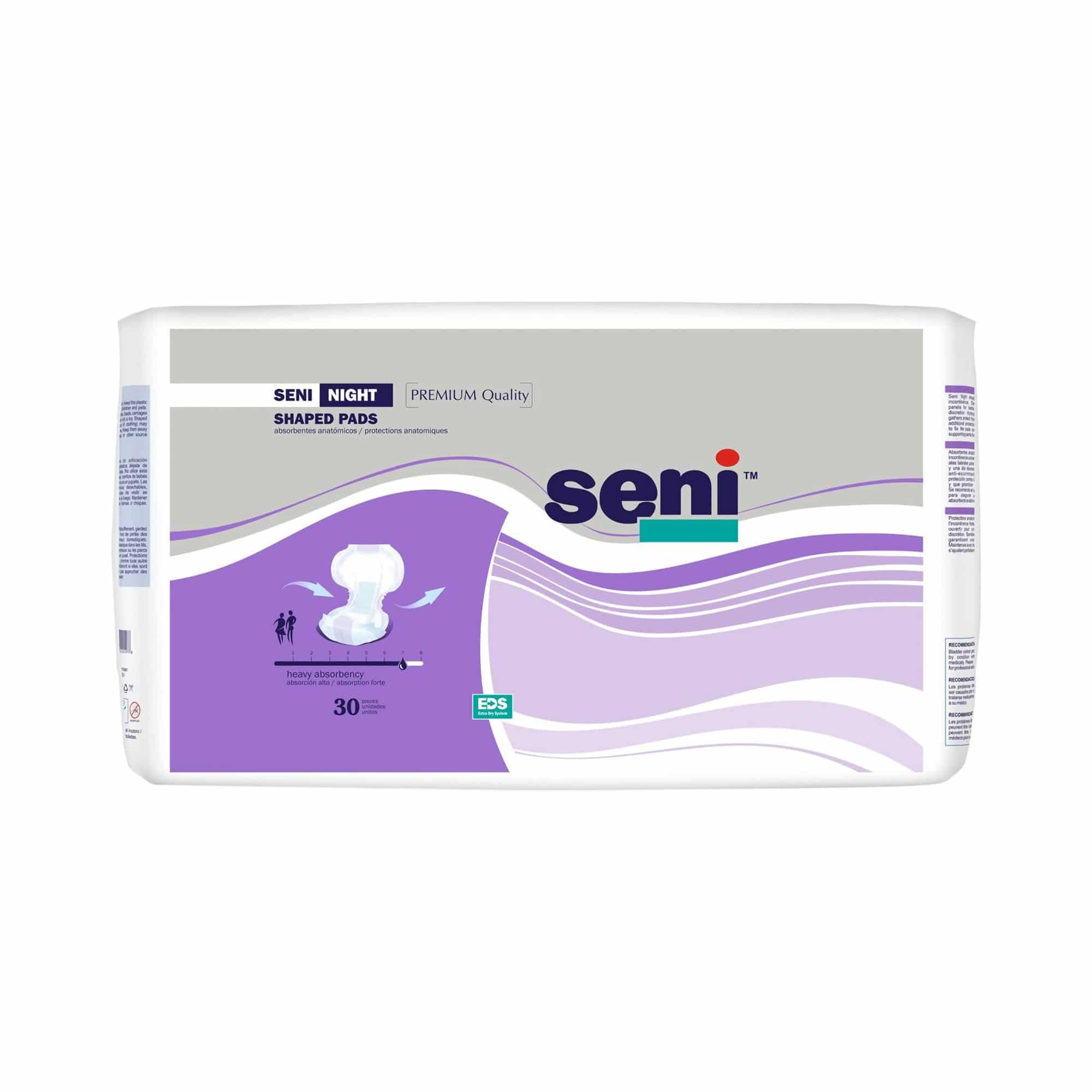 Seni S-PL30-PS1 Night Shaped Pads for Heavy Incontinence-30/Pack