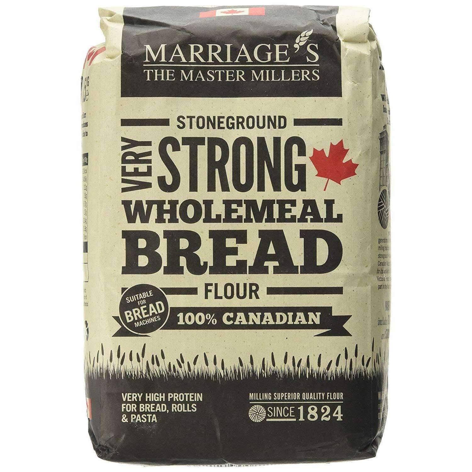 W H Marriage 100% Canadian Very Strong Wholemeal Flour 1.5kg