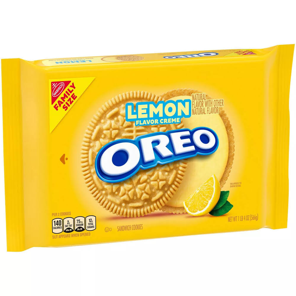 Oreo Lemon Creme Sandwich Cookies, 20 Ounce