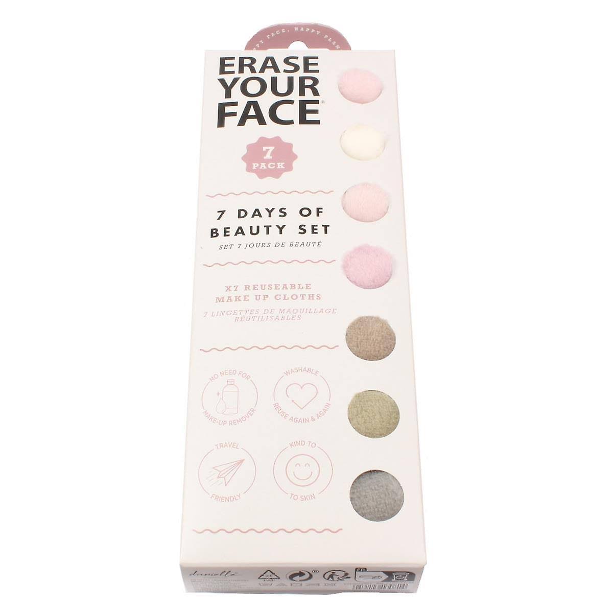 Danielle Creations Danielle Erase Your Face 7 Makeup Removing Cloths - Pastel