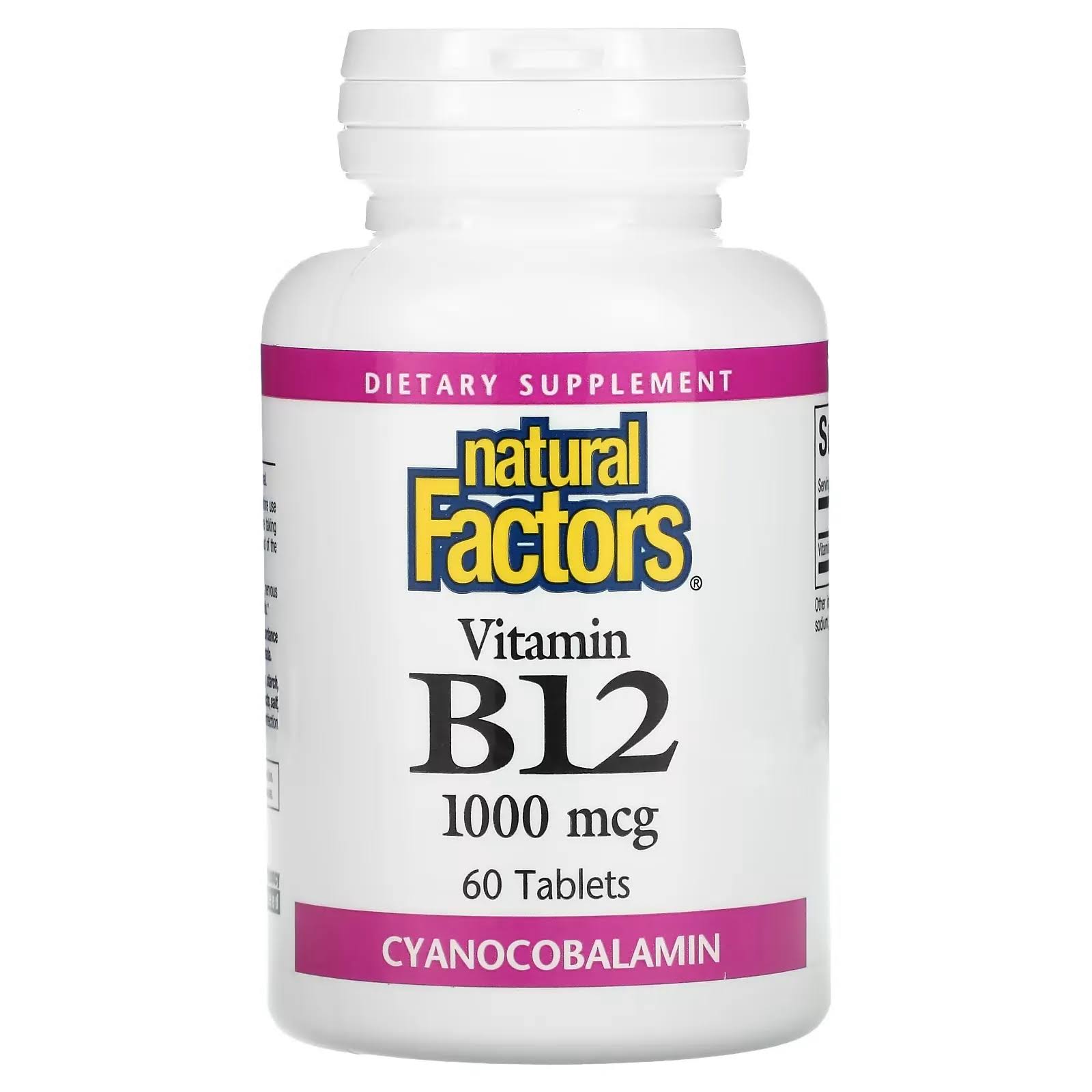 Natural Factors Vitamin B12 Supplement - 60 Tablets