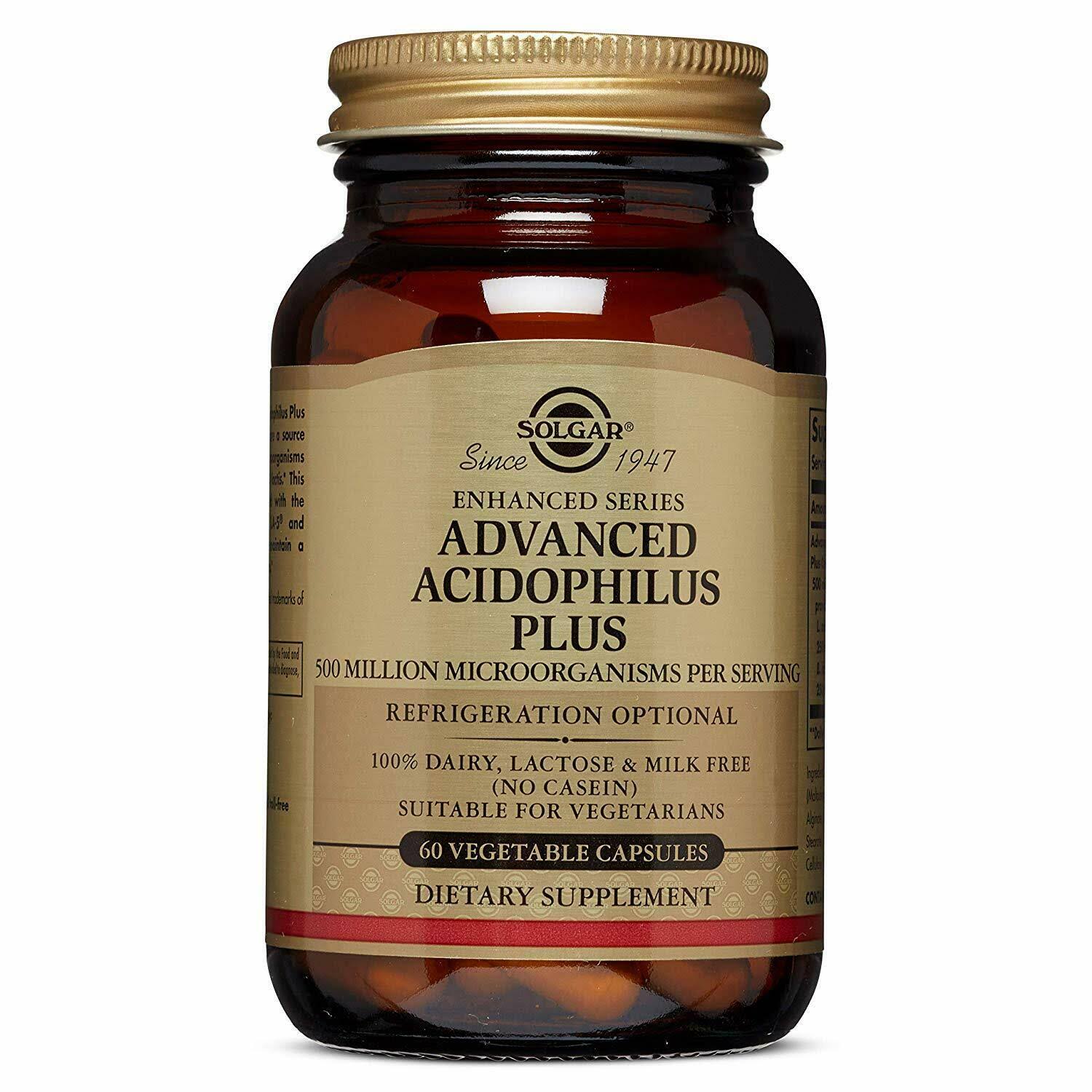 Solgar Advanced Acidophilus Plus Dietary Supplement - 60 Capsules