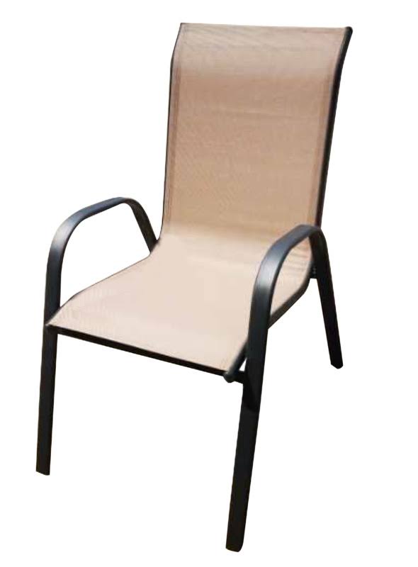 Seasonal Trends 50601 Sling Stack Chair 2 Tone Tan, 21.65 in W, 27 in D, 35.82 in H, Polyester, 2 Tone Tan