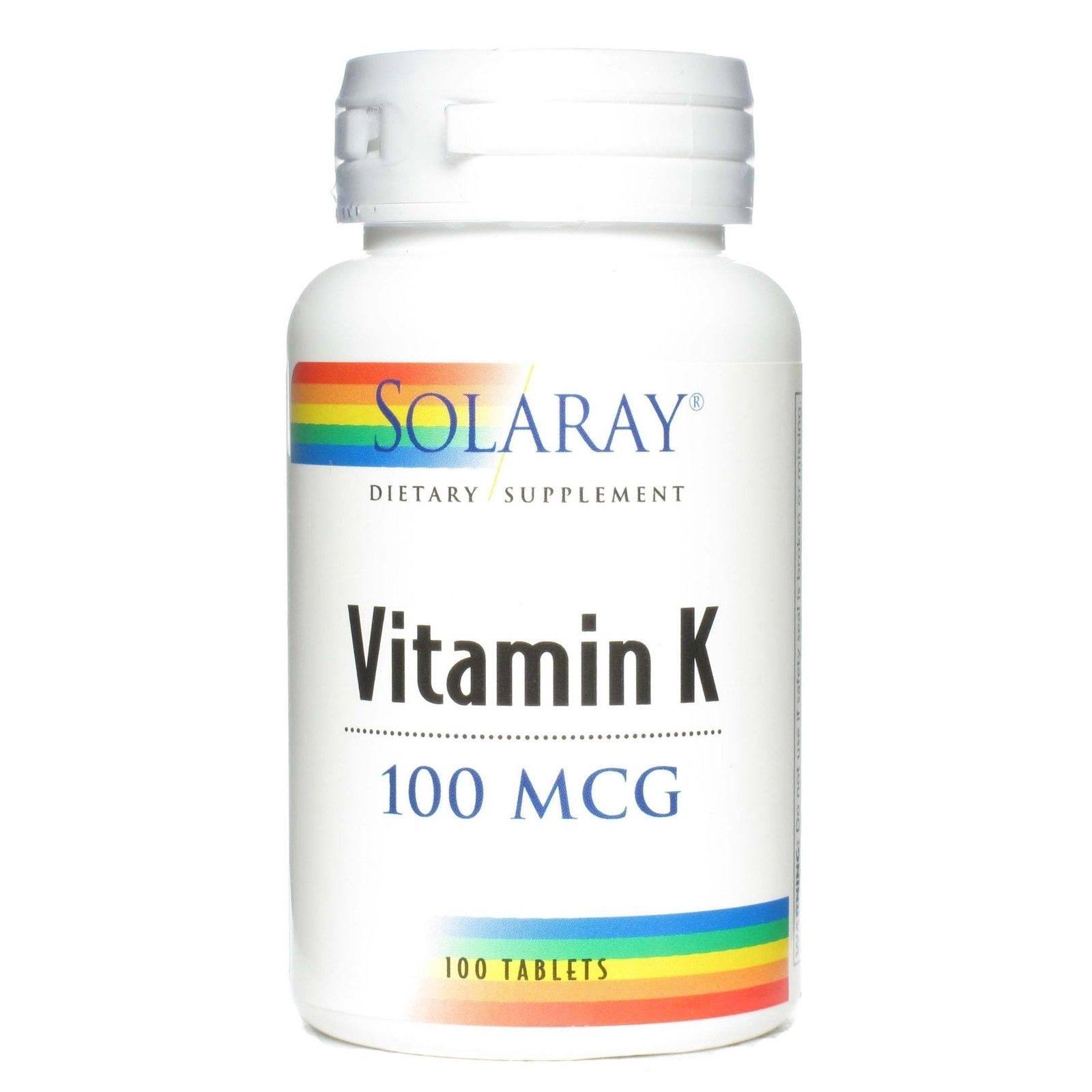 Solaray Vitamin K 100 mcg Dietary Supplement - 100 Tablets