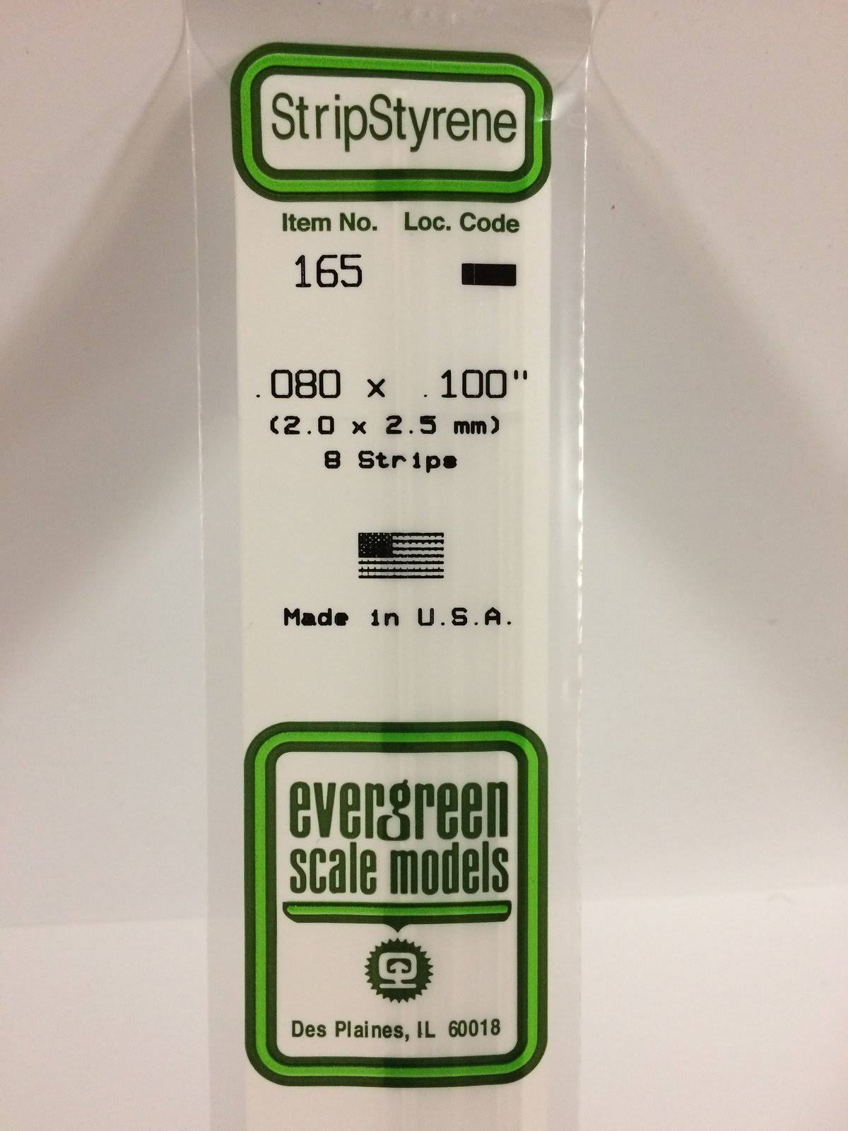 6 Evergreen Styrene Plastic 186 Strips 0.125"x 0.125"x 14" 