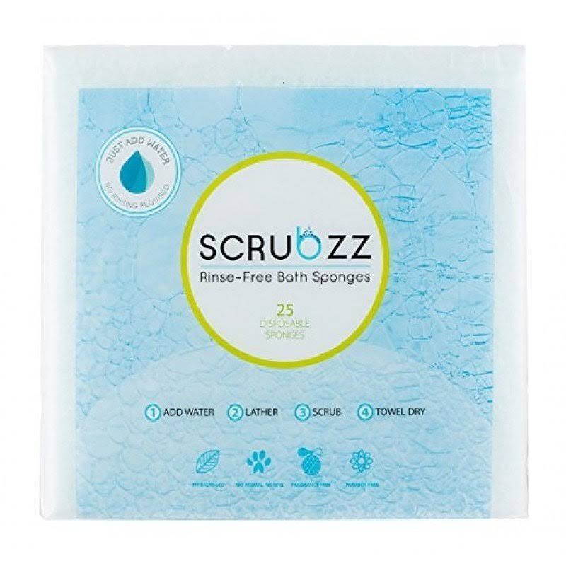 Scrubzz Rinse-Free Disposable Bathing Sponges - 25 Pack