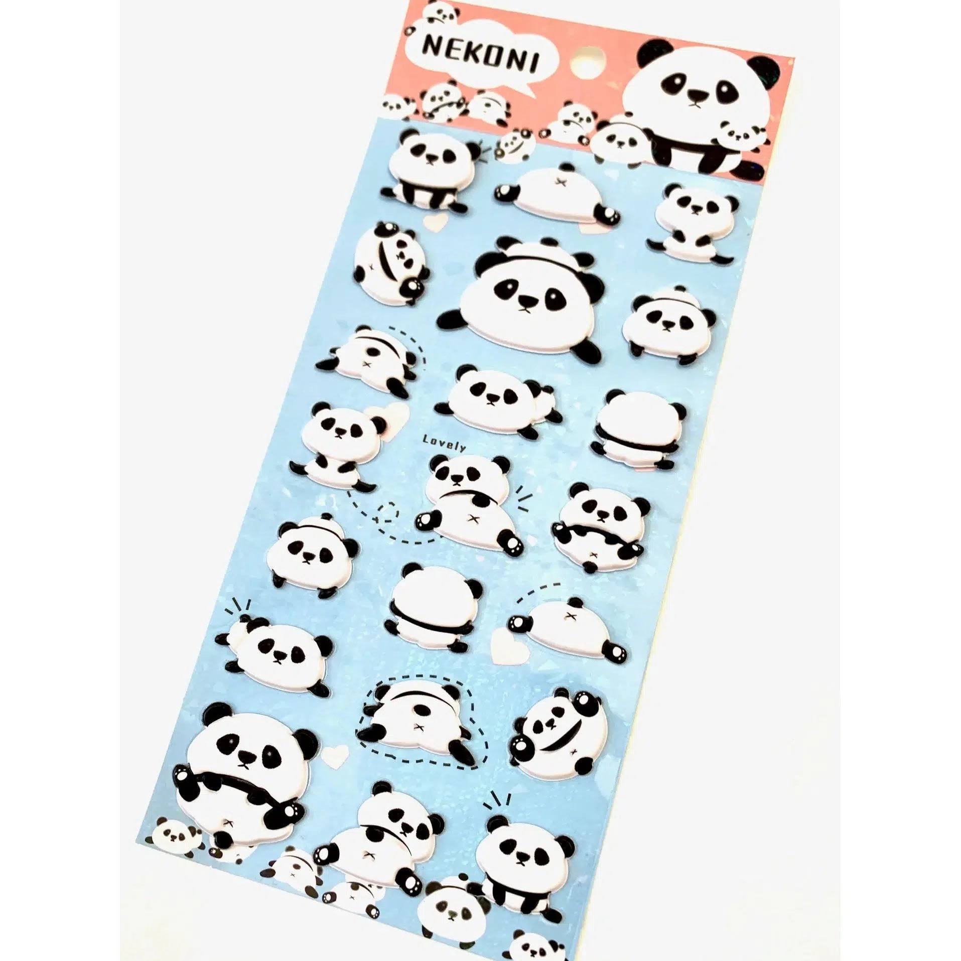 BC USA Panda Puffy Stickers