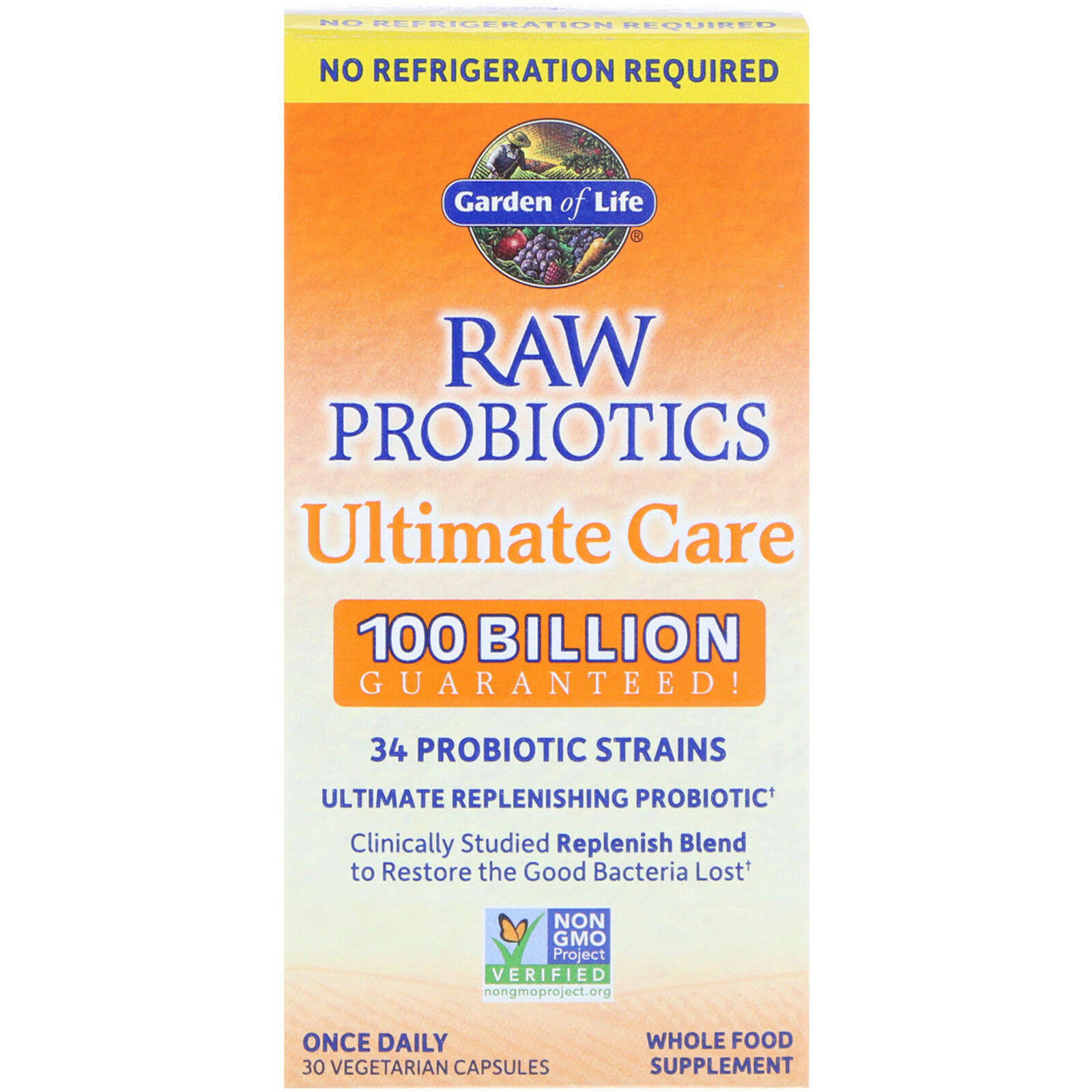 Garden of Life Raw Probiotics Ultimate Care Shelf Stable 30 Capsules
