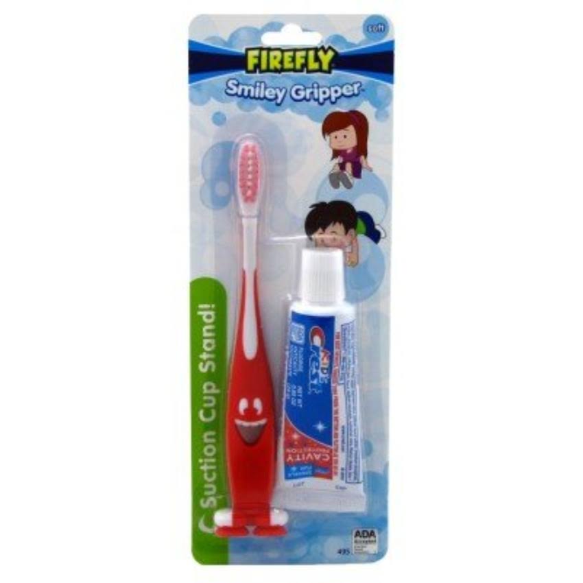 Dr. Fresh Smiley Gripper Toothbrush with Kid's Crest Toothpaste