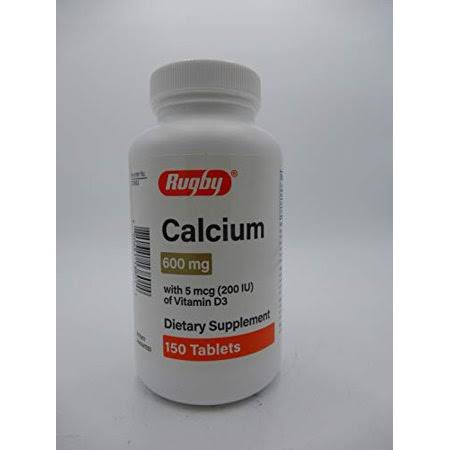 Rugby Calcium 600mg with 5mcg of Vitamin D3 150 Tablets