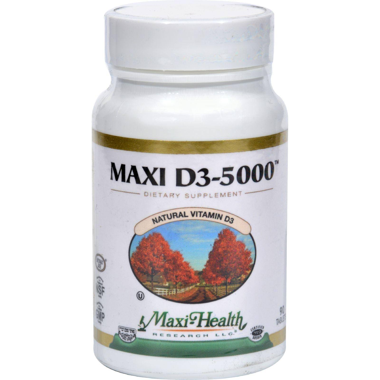 Maxi Health Natural Vitamin D3 5000 IU Nutrition Supplement - 90ct