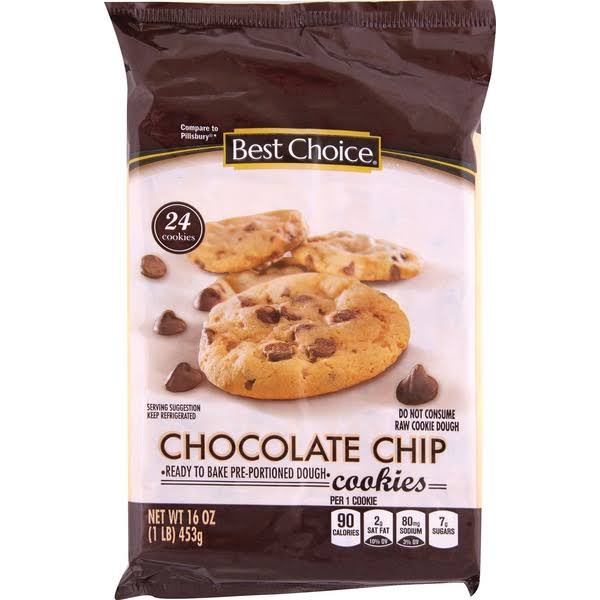 Associated Wholesale Grocers Best Choice Ready to Bake Chocolate Chip Cookie Dough - 16 Ounces - Campbell's Foodland - Delivered by Mercato