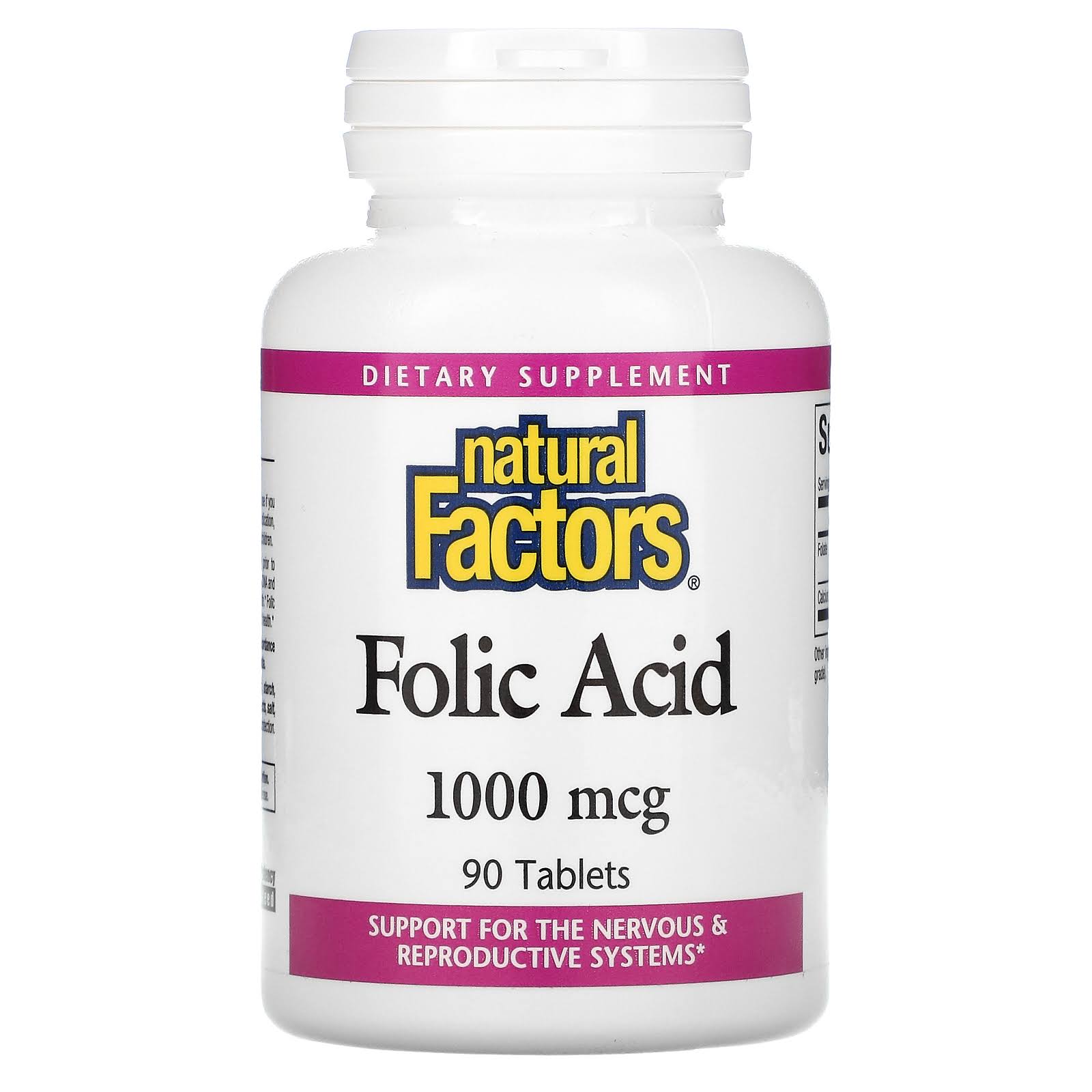 Natural Factors Folic Acid 1000mcg Tablets - x90