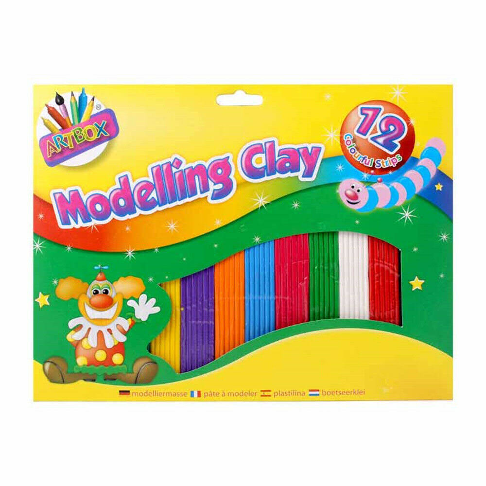 Artbox Neon Colours Children's Modelling Clay Plasticine Party - 12 Strips