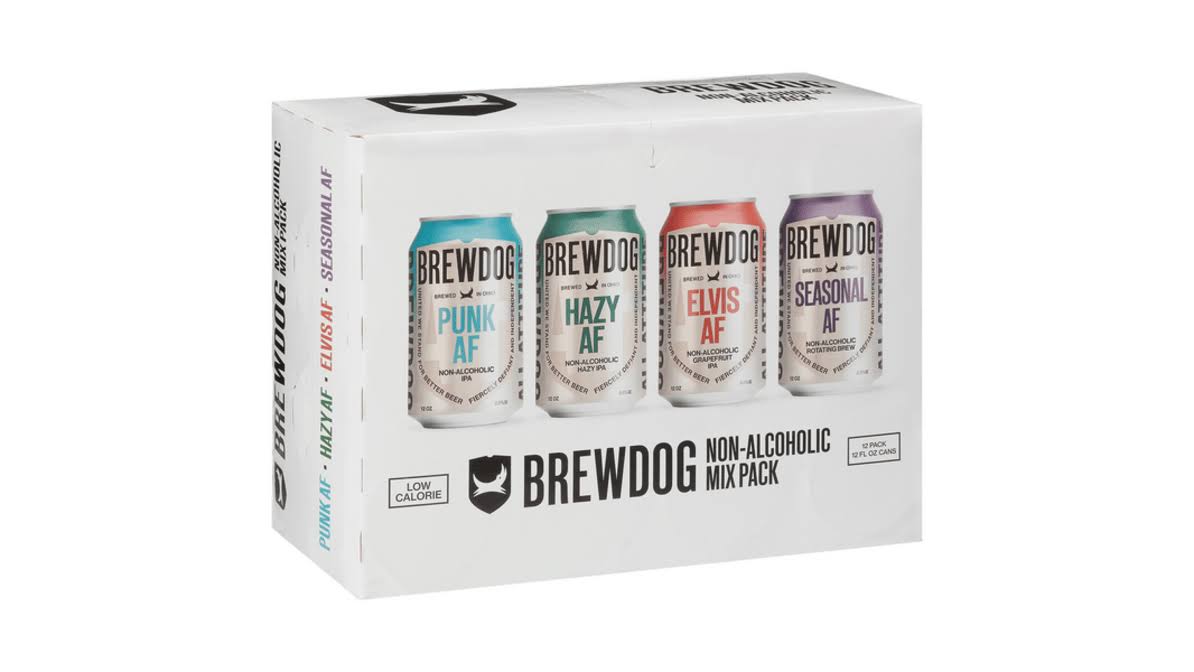 Brewdog Beer, Non-Alcoholic, Mix Pack - 12 pack, 12 fl oz cans