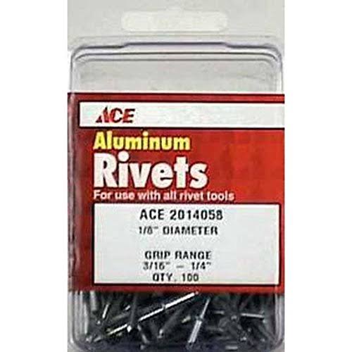 Ace 1/8 in. Dia. x 1/4 in. Aluminum Rivets 100 Pk