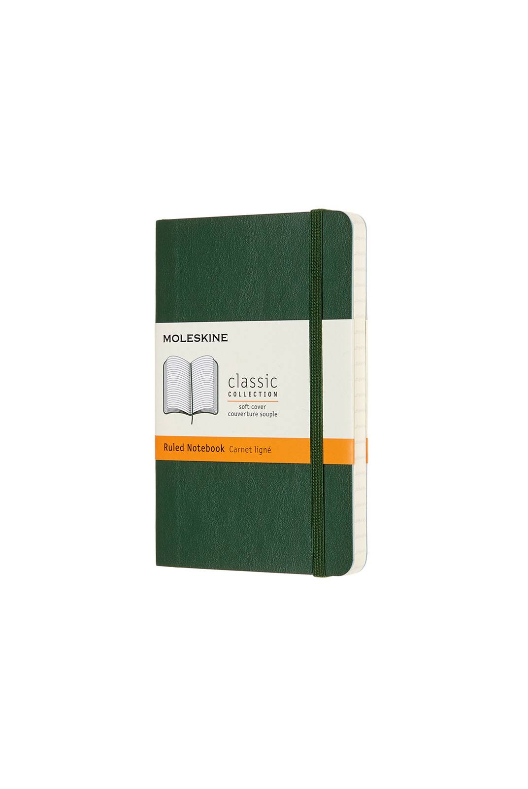 Moleskine Classic Pocket Soft Cover Notebook, Ruled / Myrtle Green