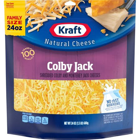 Kraft Cheese, Natural, Colby Jack, Shredded, Family Size - 24 oz