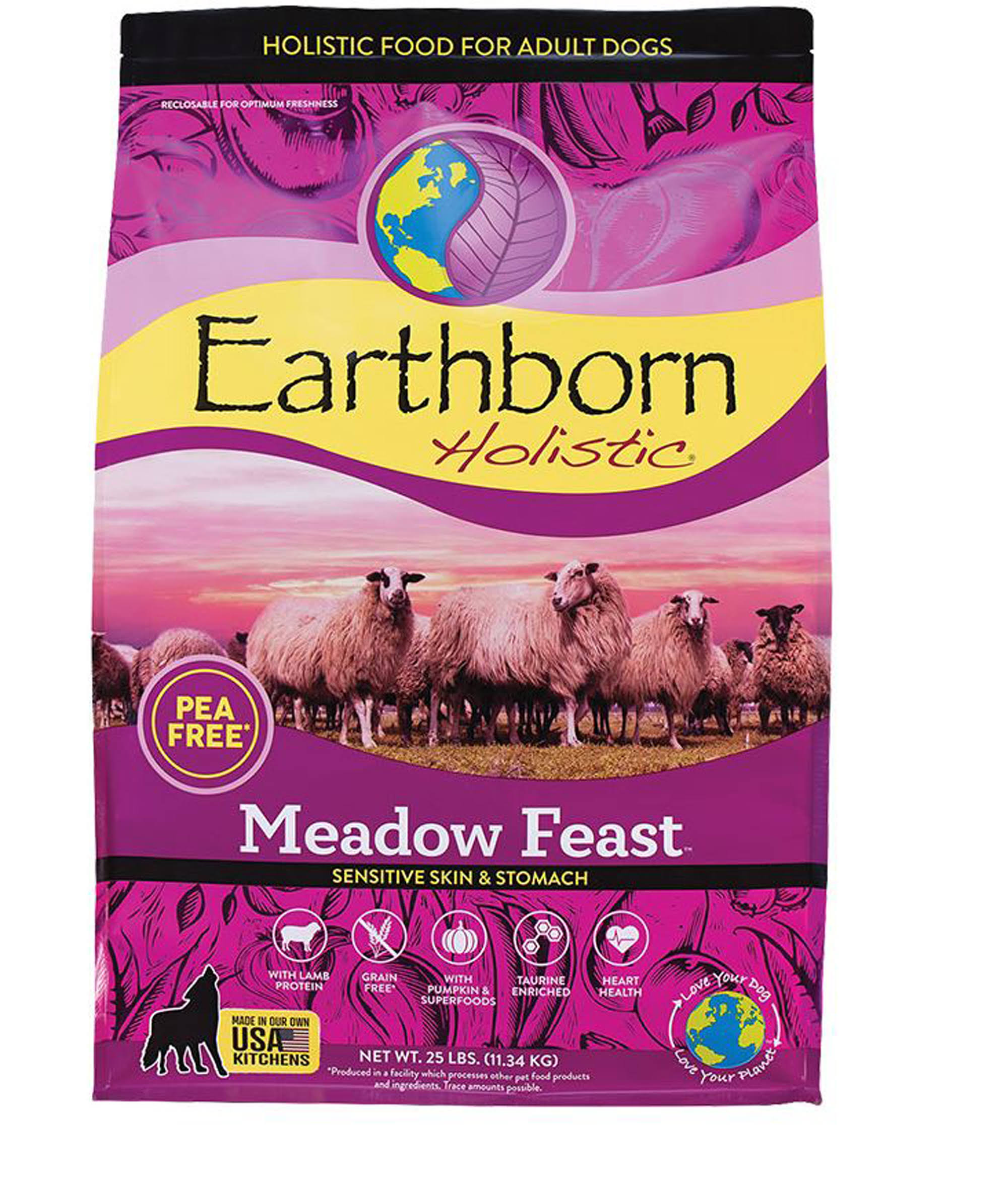 Earthborn Holistic Meadow Feast Grain-Free Natural Dry Dog Food 25 lbs