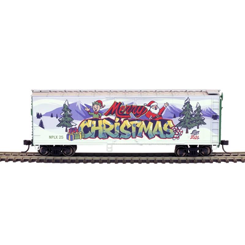 Atlas 20006767 HO Trainman 40' Plug Door Box Car Christmas
