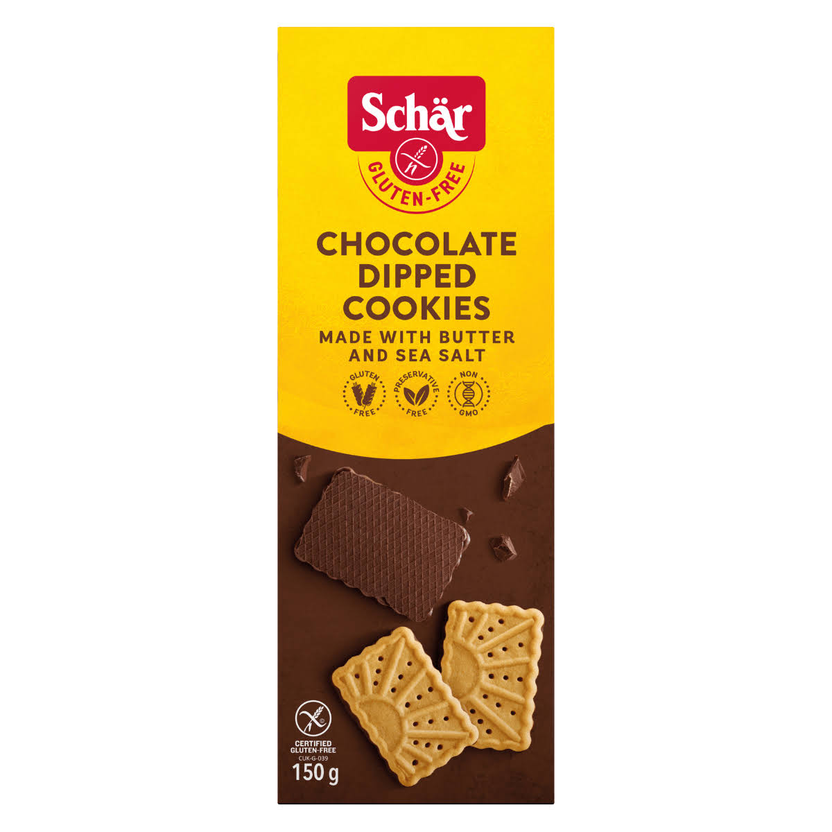 Schar Gluten Free Chocolaty Dipped Cookies - 150 g
