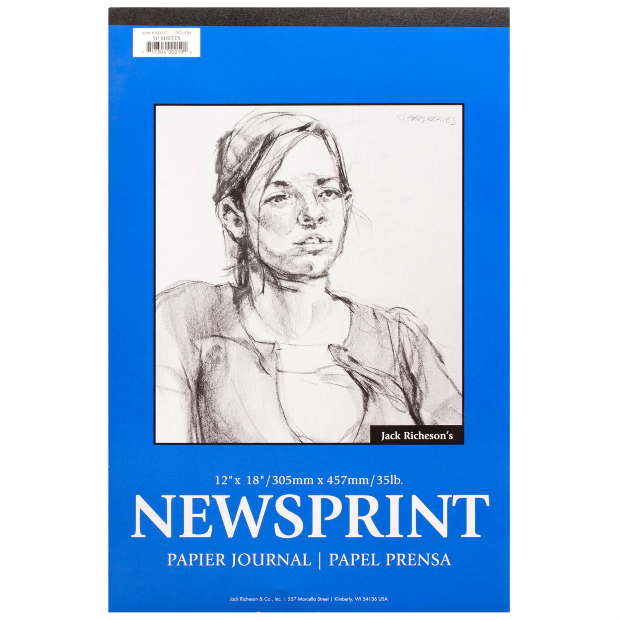 Jack Richeson Rough Newsprint Pad, 15kg, 60cm x 90cm , 50 Sheets | Garage | Free Shipping On All Orders | Delivery guaranteed | Best Price Guarantee