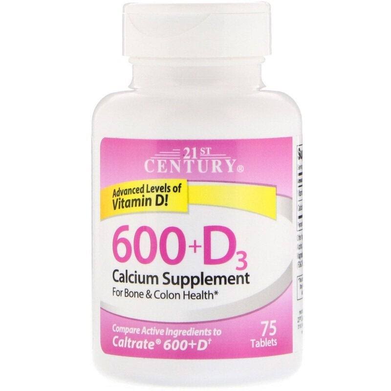 21st Century 600 D3 Calcium Supplement - 75ct