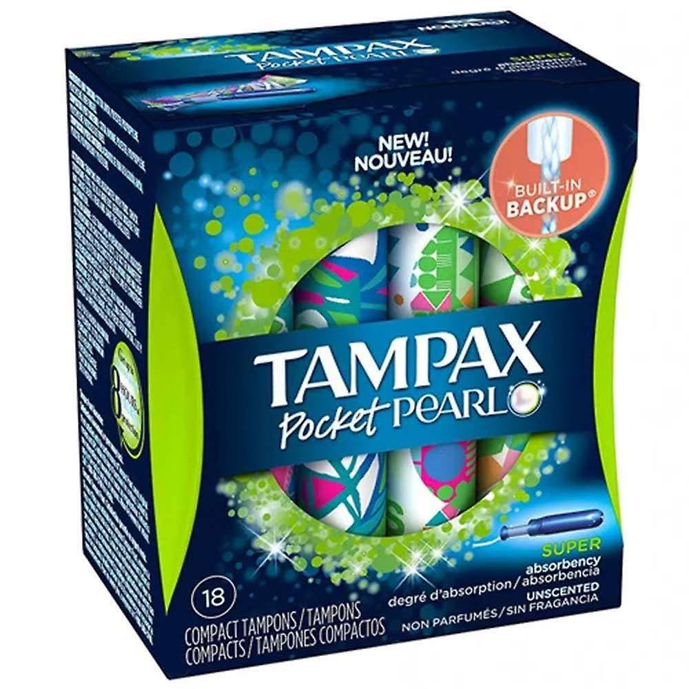 Tampax Pocket Pearl Super Absorbency Compact Tampons - 18pk, Unscented