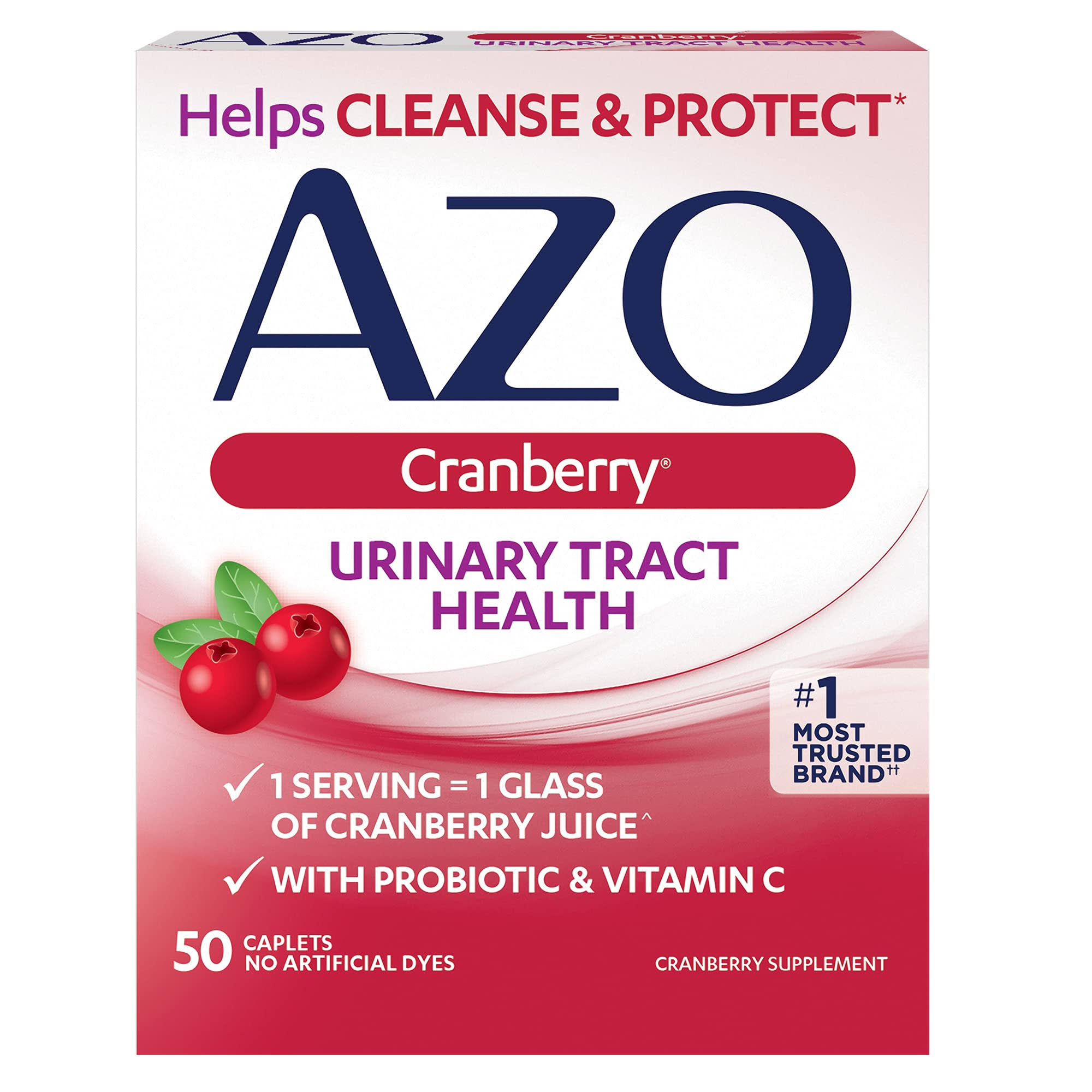 Azo Cranberry with Urinary Health Promoting Probiotic and Vitamin C Tablets - 50ct