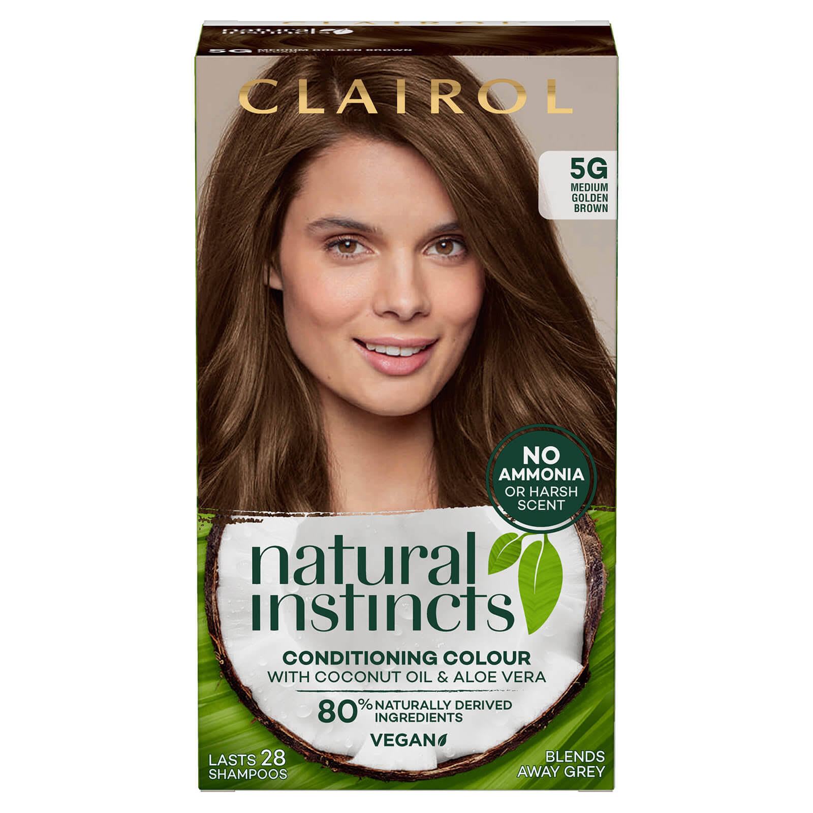 Clairol Natural Instincts Semi-Permanent No Ammonia Vegan Hair Dye 177ml (Various Shades) - 5 Medium Golden Brown