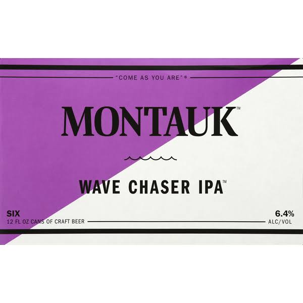 Montauk Beer, Wave Chaser IPA - 6 pack, 12 fl oz cans