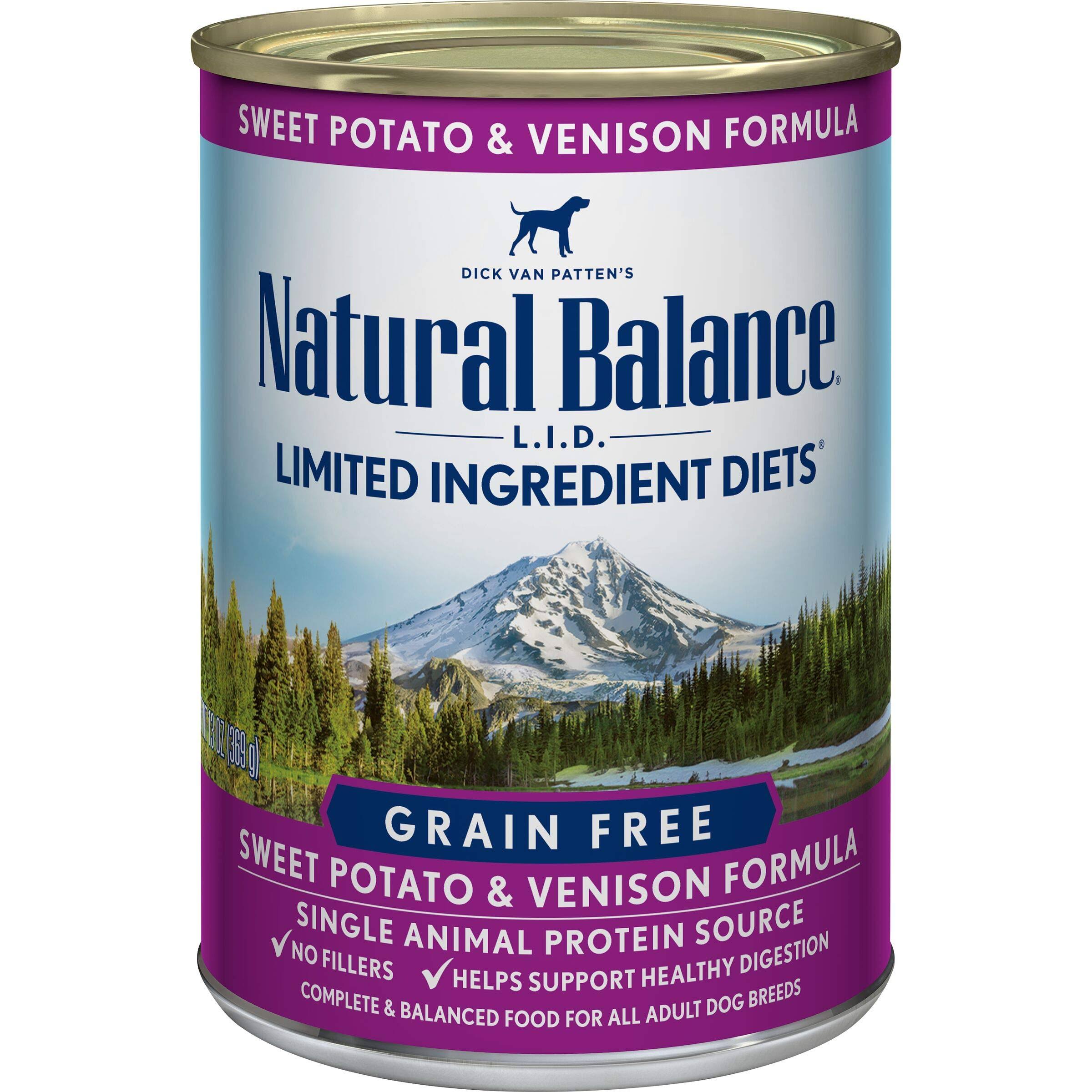 Natural Balance L.I.D. Limited Ingredient Diets Canned Dog Food, Sweet Potato & Venison Formula, 13-Ounce Cans (Pack of 12)