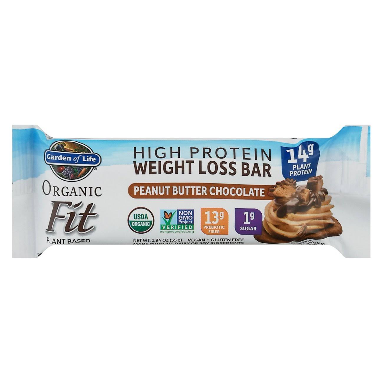 Garden of Life Organic Fit High Protein Weight Loss Bar - Peanut Butter Chocolate, 1.9oz