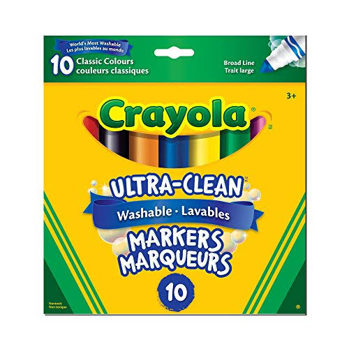 Crayola Ultra-clean Washable Broad Line Markers - Classic Colours, 10ct