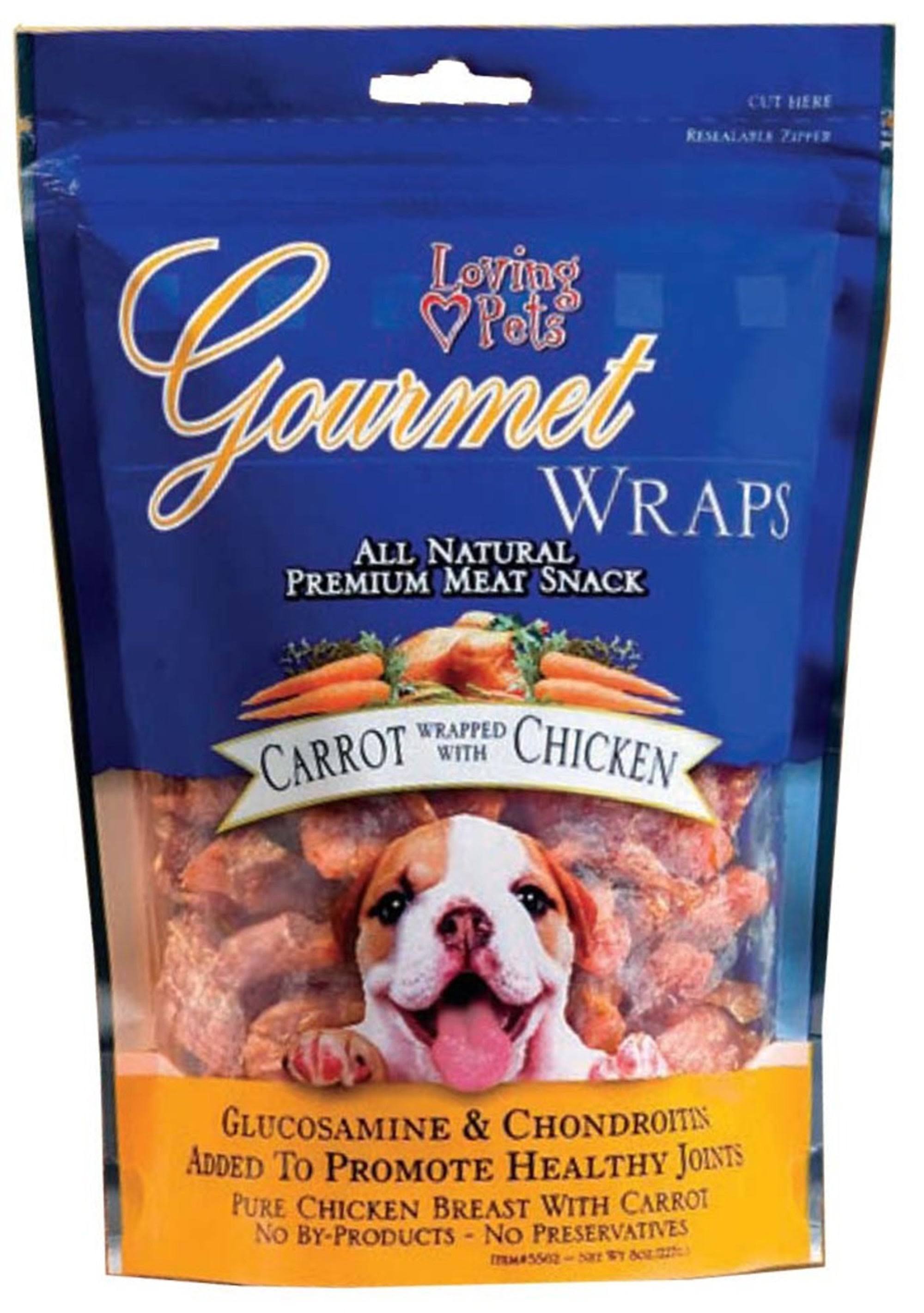 Loving Pets Gourmet Wraps Dog Treats - Carrot Wrapped with Chicken, 6oz