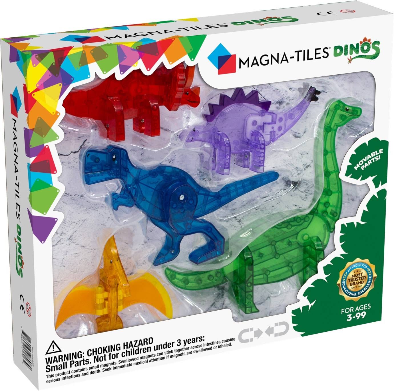 Magna-Tiles Dinos 5 Piece Set Stacking Toys