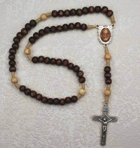 Brown Corded Rosary with Shroud Centre | Necklaces | Best Price Guarantee | 30 Day Money Back Guarantee | Free Shipping on All Orders