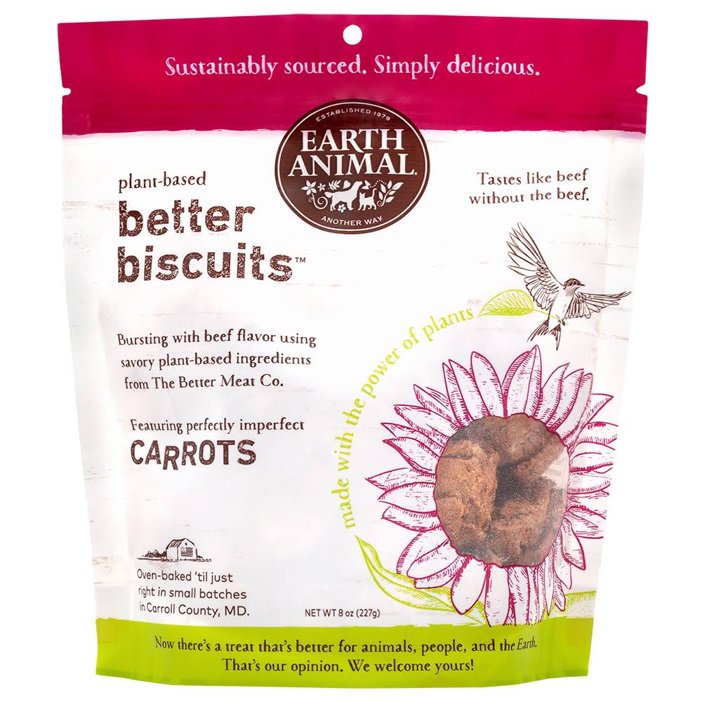 Earth Animal Beef & Carrot Plant-Based Better Biscuits Dog Treats