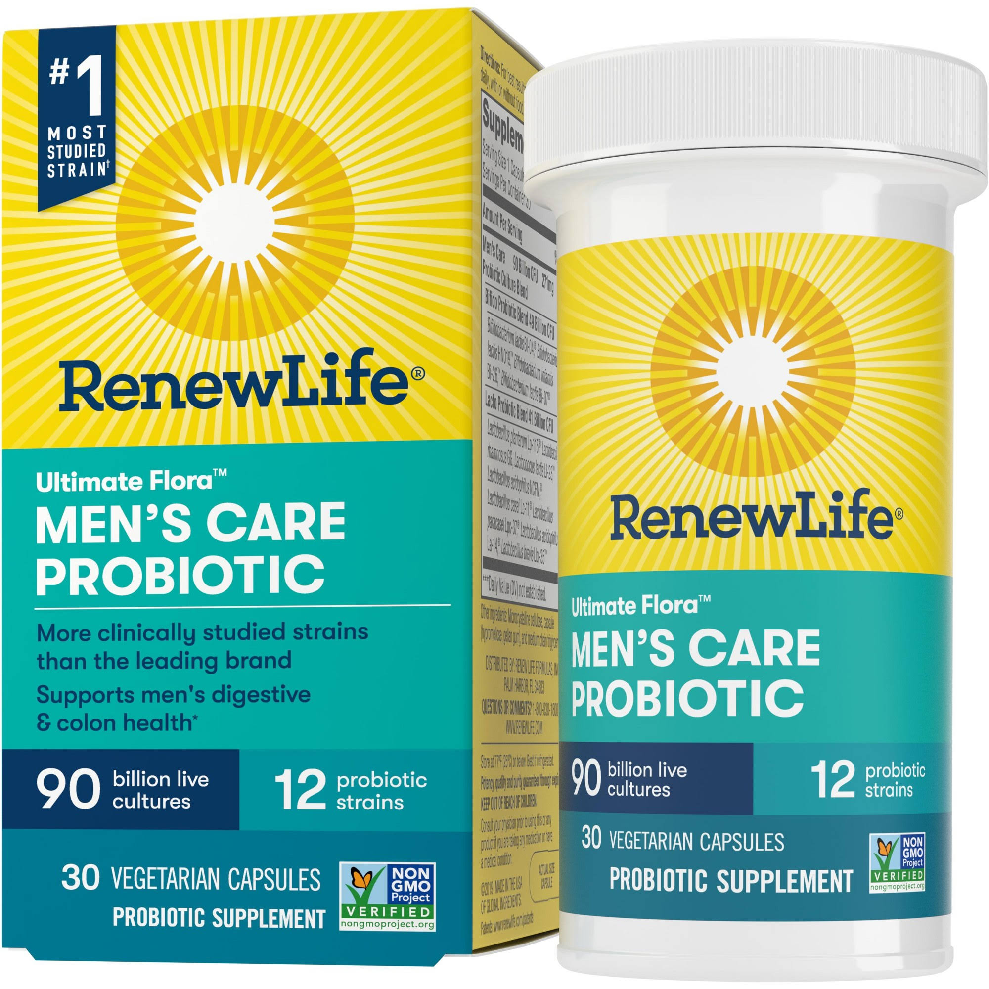 Renew Life Ultimate Flora Men's Care Probiotic 90 Billion CFU - 30