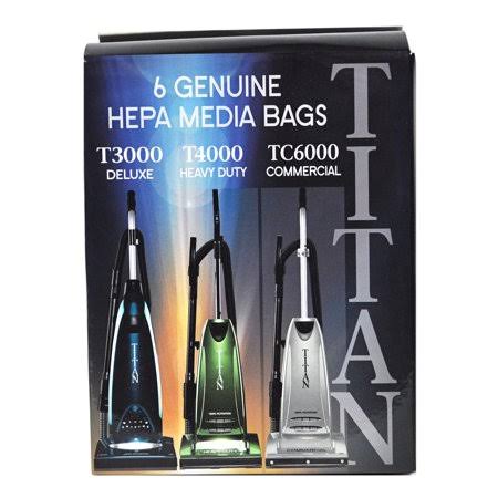 Titan T3000, T4000, TC6000 Vacuum Cleaner HEPA Paper Bags TUV-H - 6/pk