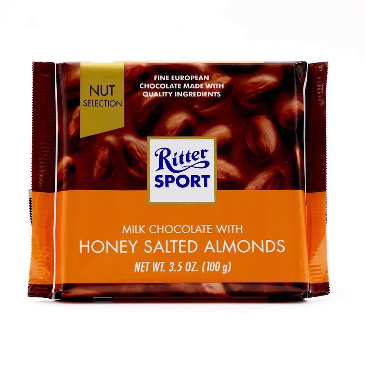 Ritter Sport Milk Chocolate, with Honey Sea-Salt Almonds - 3.5 oz