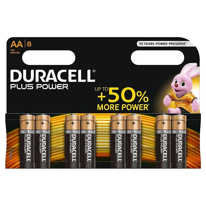 Duracell Plus Power Type AA Alkaline Batteries - 8pk