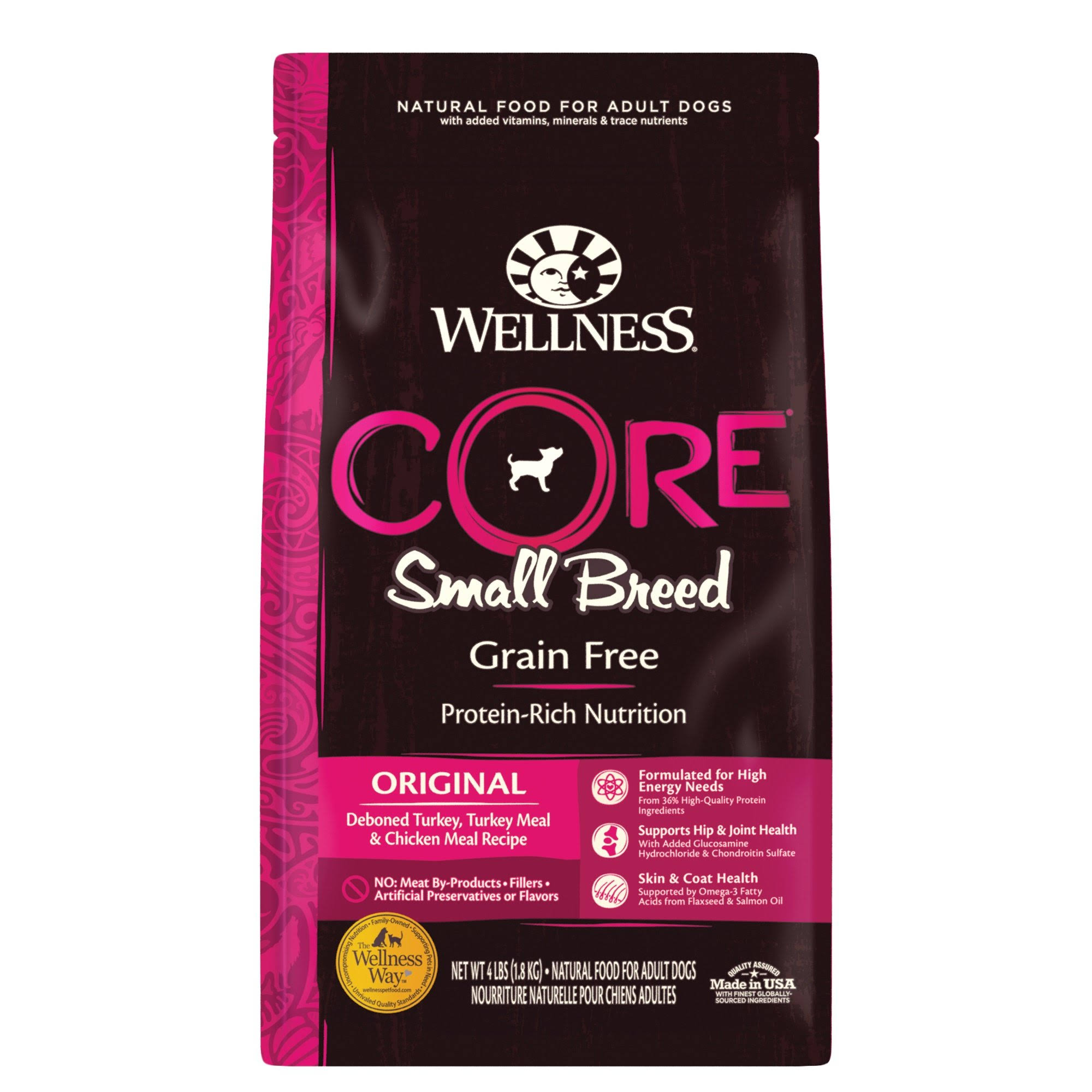 Wellness Core Grain Free Small Breed Turkey and Chicken Natural Dry Dog Food - 12lb